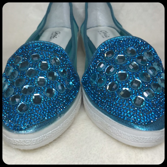 Chic by Lady Couture turquoise glitter  flats - Picture 6 of 8